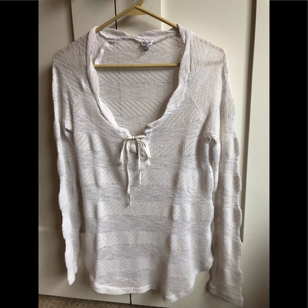 Scoop neck cotton sweater